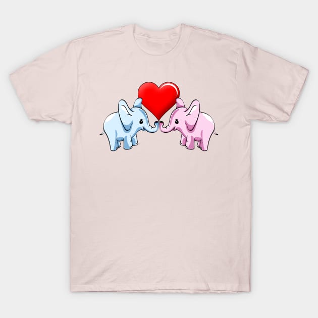 Two Elephants T-Shirt by Horisondesignz